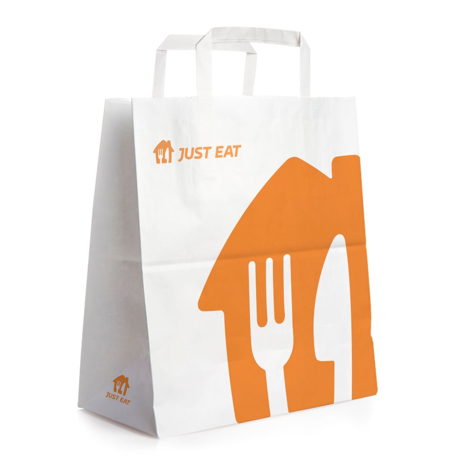 Paper Bags Large White FSC XCEL BESPOKE Ltd Just Eat