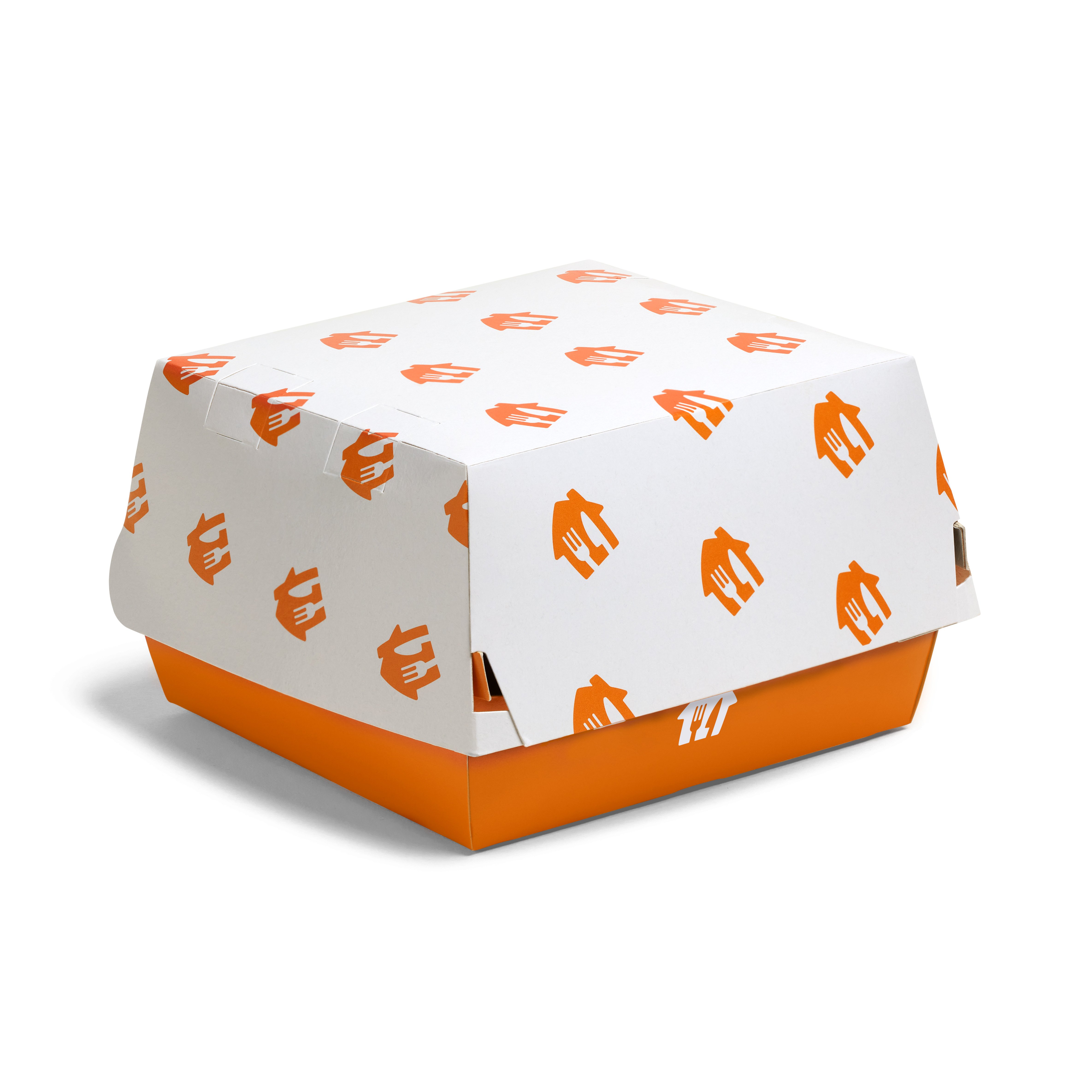 Scatole Hamburger Take Away - 400 Pezzi, 14.5x14.5x8 Cm, Biodegradabili, Coperchio Ribaltabile - Foto 2